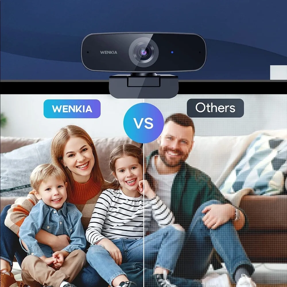 WENKIA Webcam with Microphone, Full HD 1080P USB Desktop Web Computer Camera